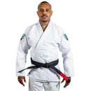 Kimono Jiu Jitsu Masculino Forgeshield Gi Branco e Azul bebê | Raik Fight Wear