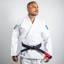 Kimono Jiu Jitsu Masculino Forgeshield Gi Branco e Azul bebê | Raik Fight Wear
