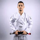 Kimono Jiu Jitsu Masculino Forgeshield Gi Branco e Preto | Raik Fight Wear