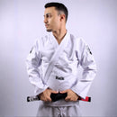 Kimono Jiu Jitsu Masculino Forgeshield Gi Branco e Preto | Raik Fight Wear
