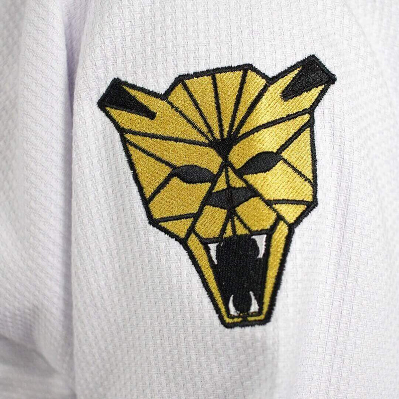 Kimono Jiu Jitsu Forgeshield Gi Branco e Dourado| Raik Fight Wear