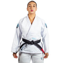Kimono Jiu Jitsu Feminino Forgeshield Gi Branco e Azul bebê | Raik Fight Wear