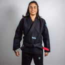 Kimono Jiu Jitsu Feminino Forgeshield Gi Preto e Azul bebê | Raik Fight Wear