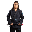 Kimono Jiu Jitsu Feminino Forgeshield Gi Preto e Azul bebê | Raik Fight Wear
