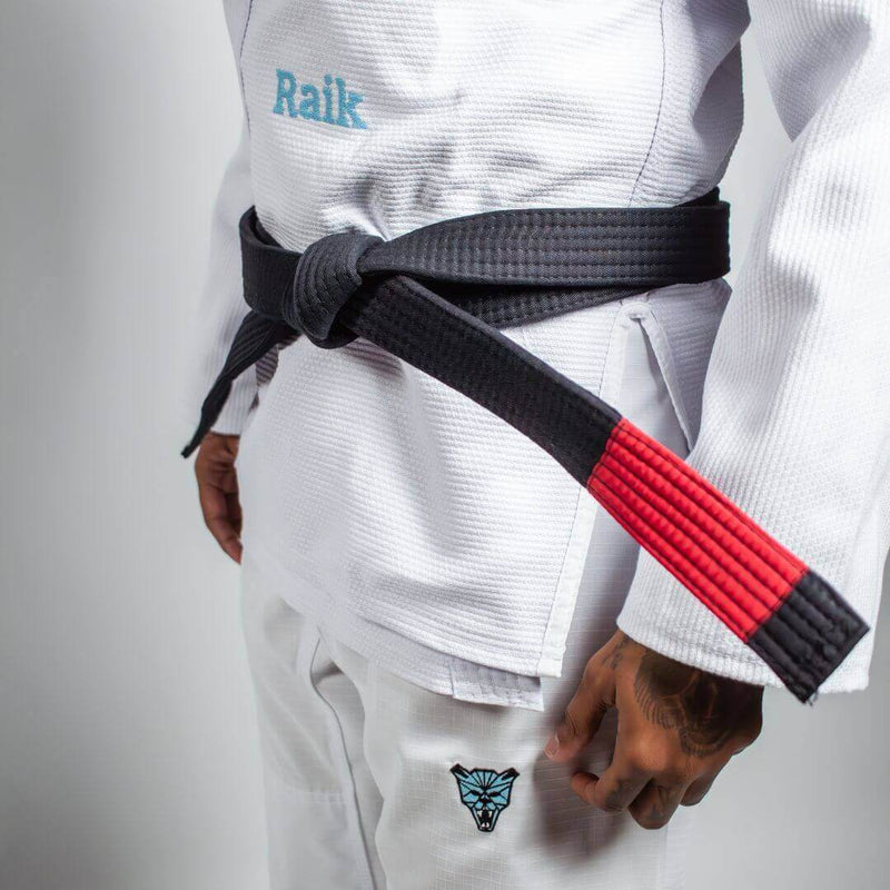 Kimono Jiu Jitsu Masculino Forgeshield Gi Branco e Azul bebê | Raik Fight Wear