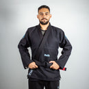Kimono Jiu Jitsu Masculino Forgeshield Gi Preto e Azul bebê | Raik Fight Wear
