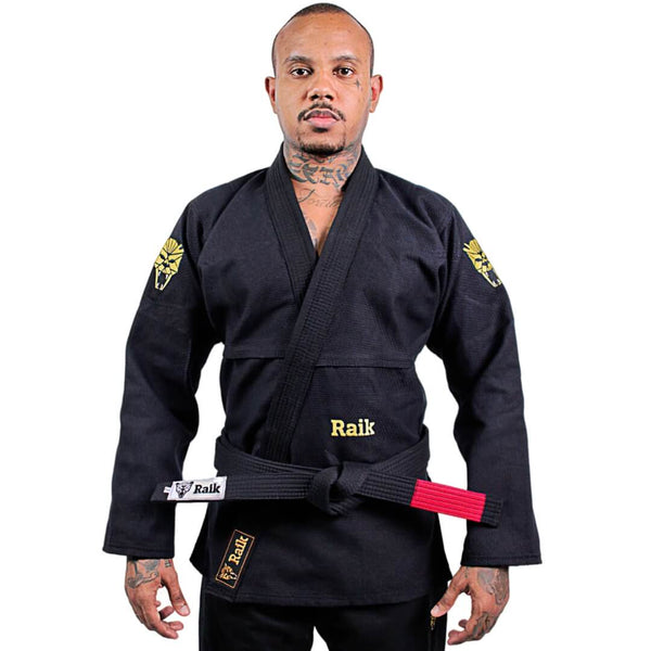 Kimono Jiu Jitsu Masculino Forgeshield Gi Preto e Dourado| Raik Fight Wear